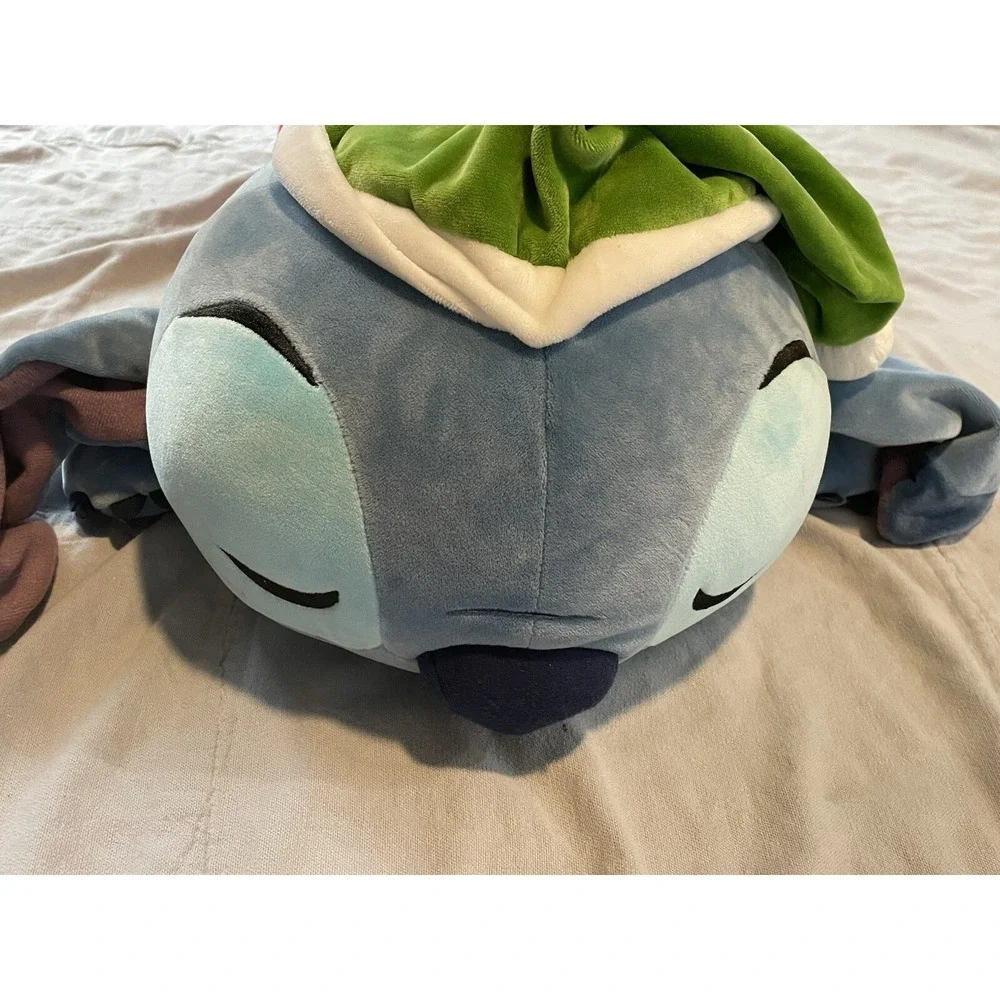 Walt Disney‎ Sleeping Stitch Holiday Pajamas Cuddleez Pillow Plush Jumbo 24
